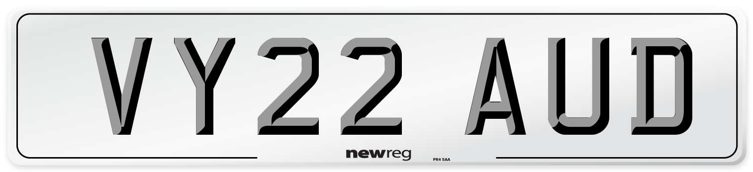 VY22 AUD Number Plate from New Reg